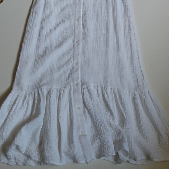 White Beach Coverup Sundress Swim Cover Flouncy  Size XS - Picture 3 of 7